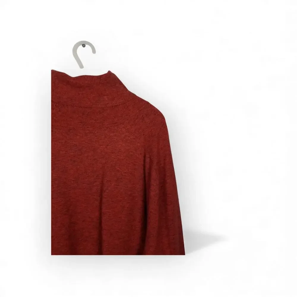 TRACEE ELLIS ROSS Heathered Persimmon Knit Turtleneck Sweater Dress - L/XL